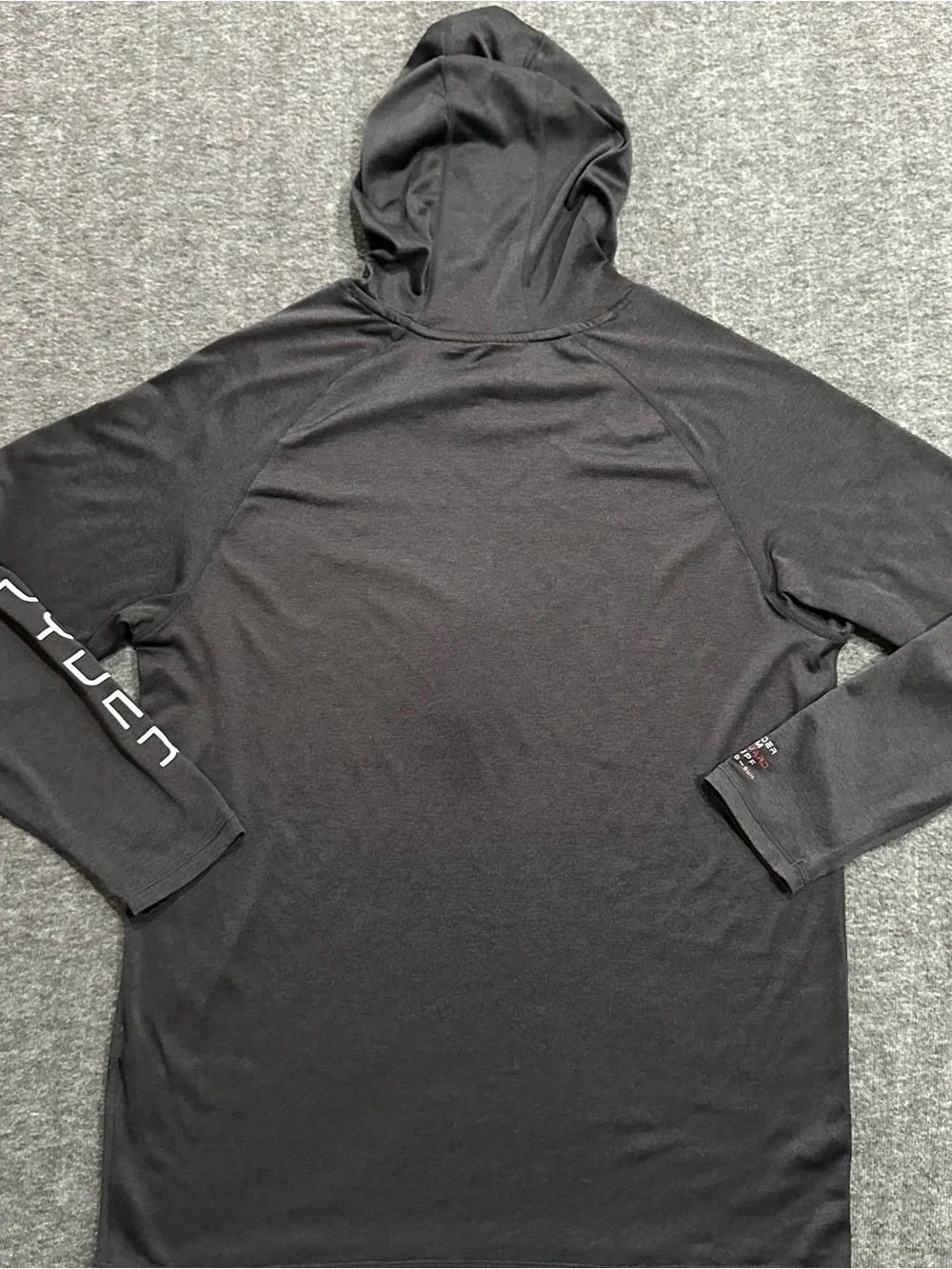 Spyder Swim Rash Guard Hoodie UPF 30+ Performance Sun Shirt Black Small - Picture 8 of 8